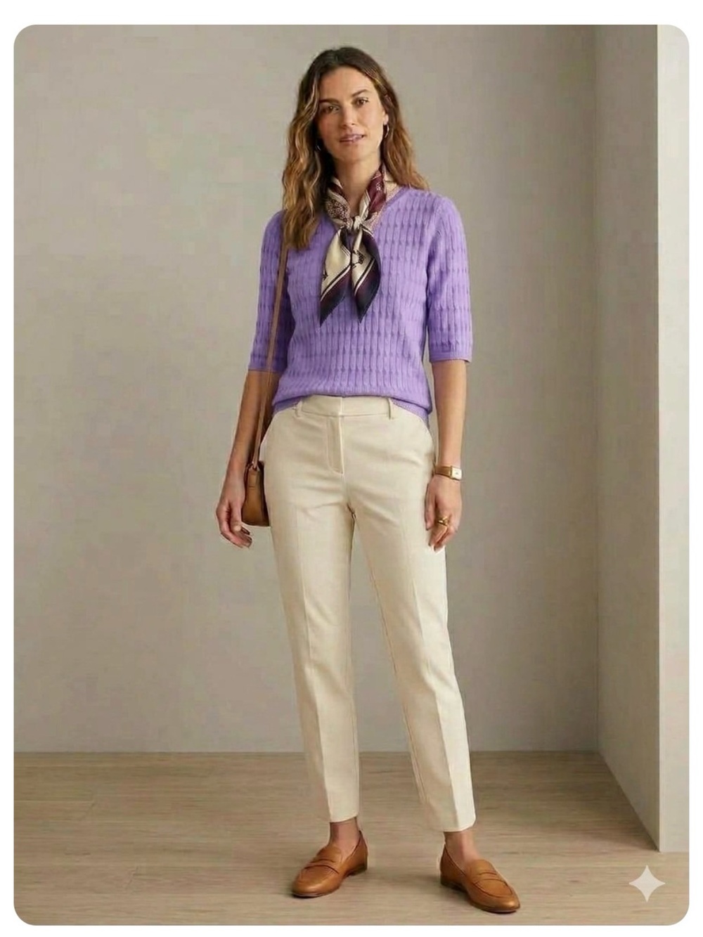 Boden Women's Lavender Patterned Short-Sleeve Sweater